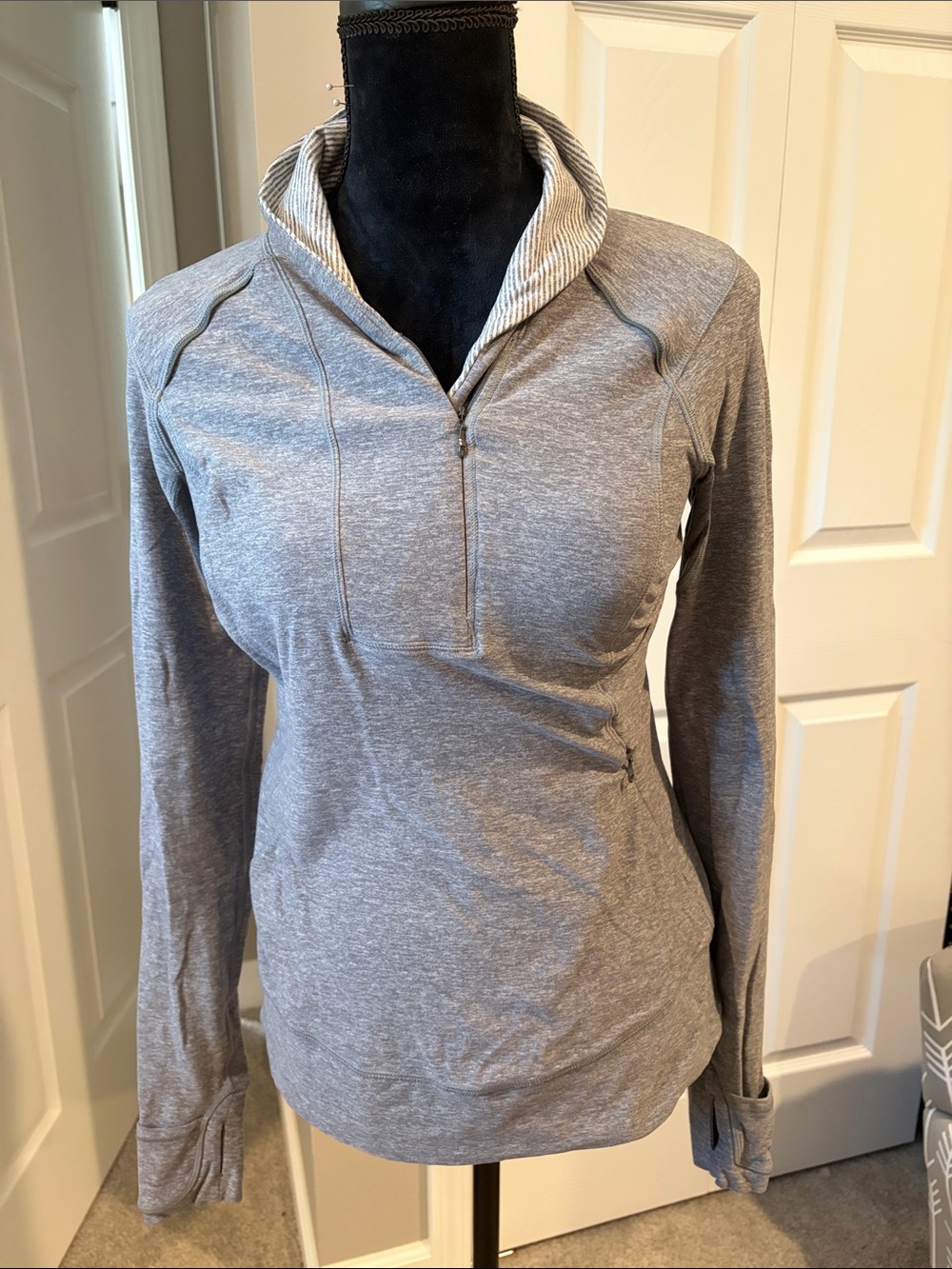 lululemon athletica Heather Gray Quarter-Zip Pullover Hoodie